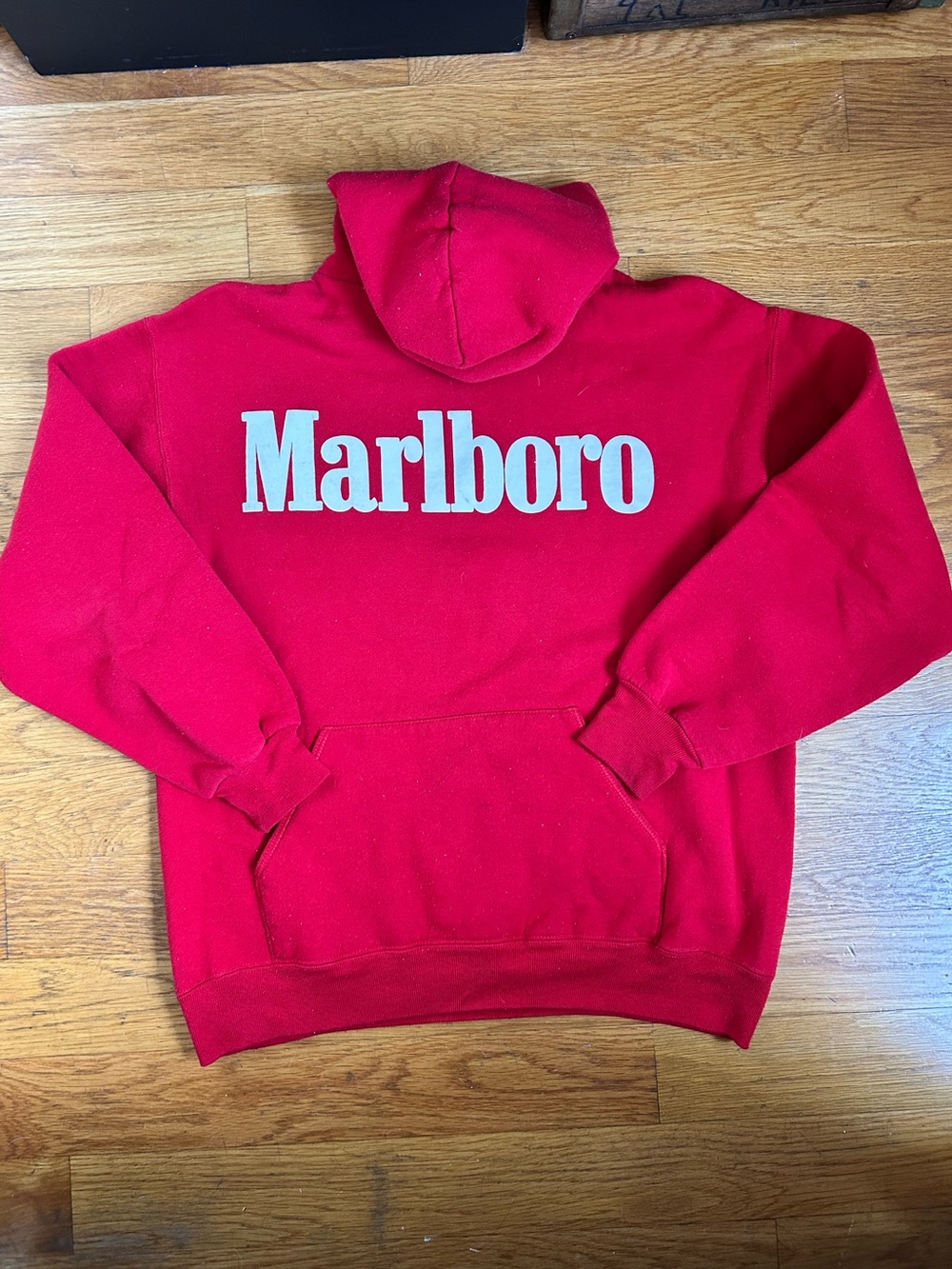 Jerzees Super Sweats Marlboro Red Graphic Pullover Hoodie w/ Pouch Pocket XL